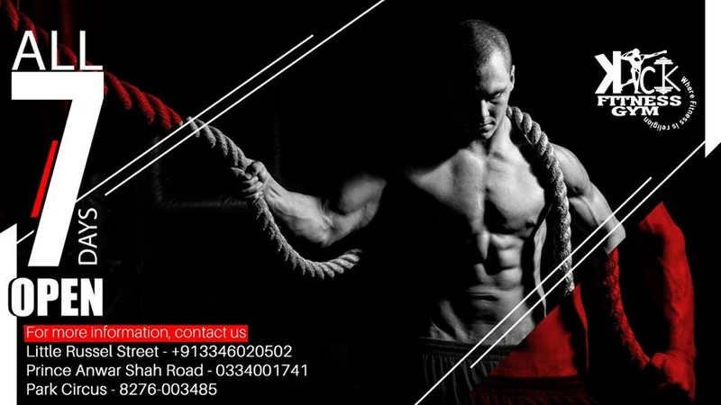 Kick Fitness Gym 3 area Kolkata logo