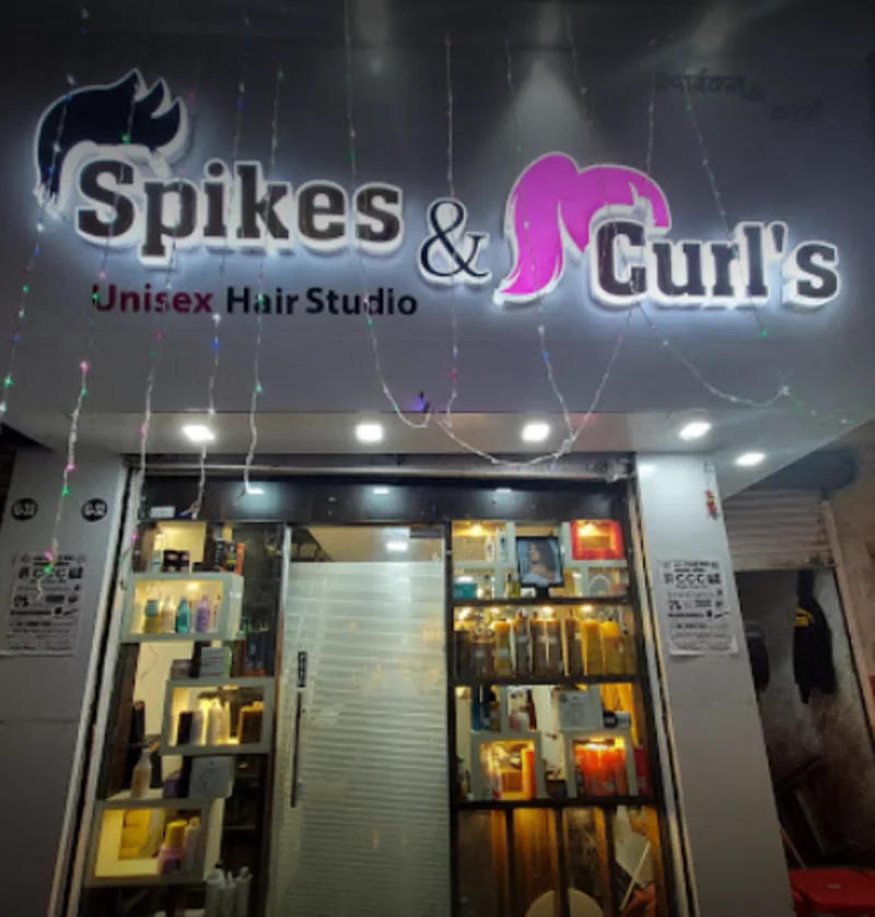 Spikes & curls unisex salon logo